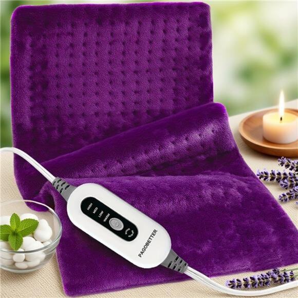 Heating Pad 12" x 24" – Fast Heating to 150°F, 2X Thicker Flannel - Picture 2 of 9